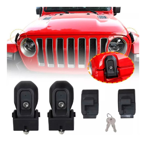 Par Candado Cofre Jeep Wrangler Jl Laterales Llaves Seguros