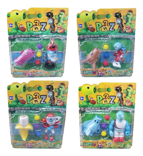 Blister Personajes Plantas Vs Zombies X1 + Accesorios Juguet