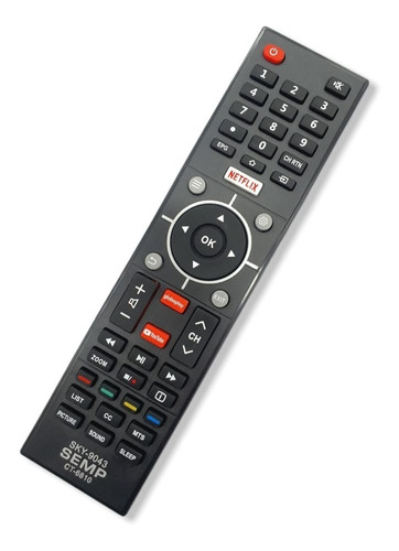 Controle Remoto Paratv Semp Led Smart Ct-6840ct-6810 Netflix