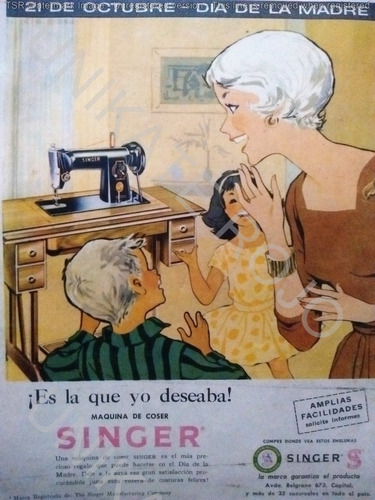 Antigua Publicidad Clipping Máquina Coser Singer Hilos 1962