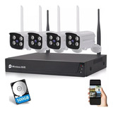 Kit De Cámaras De Seguridad Wifi 2mp + 500gb Nvr, 4 Piezas