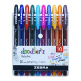 Boligrafos De Gel Zebra Doodlerz Zebra 10 Piezas De Colores