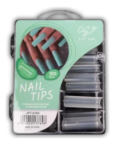 Tips Para Uñas Square Xl City Girl 100 Pcs Nails Manicura