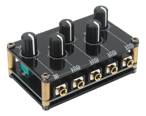 Mixer Mini Stereo De 4 Canais Acrílico Sensível A Metal Pret