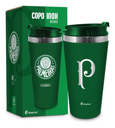 Copo Termico Emborrachado Palmeiras Licenciado 450ml