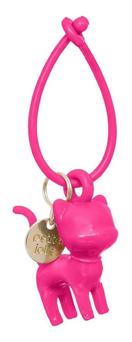 Chaveiro Petite Jolie Pet Gato Cor Rosa Shock