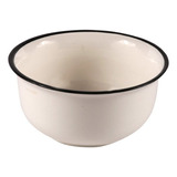 Set X2 Bowl Tazon Porcelana Blanca Borde Negro 14x7cm