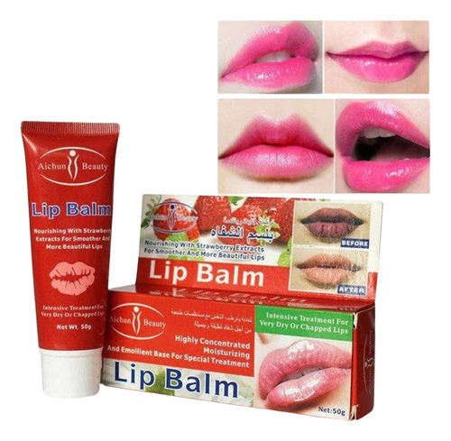 Bálsamo Labial Hidratante De Fresa 50g - Aichun Beauty 