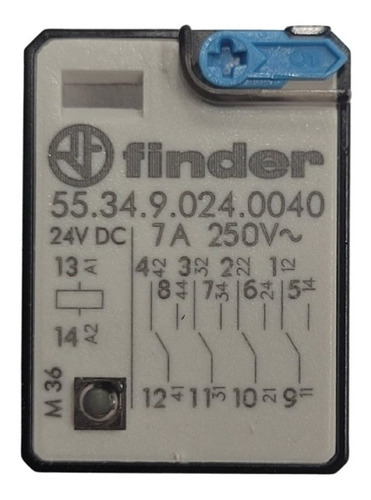 Relé Electromagnético Finder Mod.5534 De 4 Inversores 24vdc