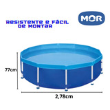 Piscina Estrutural Redonda Mor 001007 Com Capacidade De 4500 Litros De 2.4m De Comprimento X 2.4m De Largura De 2.78m De Diâmetro  Azul