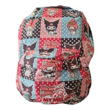 Mochila Kuromi & Melody Estrellas Kawaii Lona Impermeable 