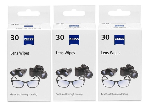 90pz 3xcaja-30 Toallas Humeda Zeiss Wipes Paño Pantalla Lent