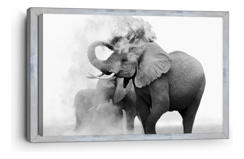 Cuadro Canvas Marco Inglés Elefante Sobre Tierra 80x120cm