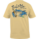 Salt Life Men S Blue Brew Crab Short Sleeve Classic Fit Shir