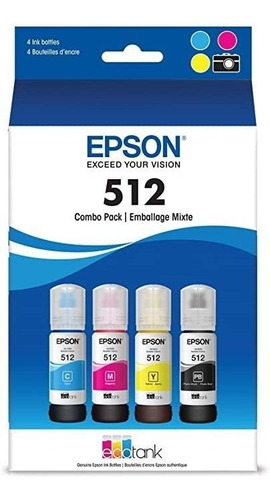 Epson T512 Color Ecotank Combo Pack Auto-stop Botella De Tin