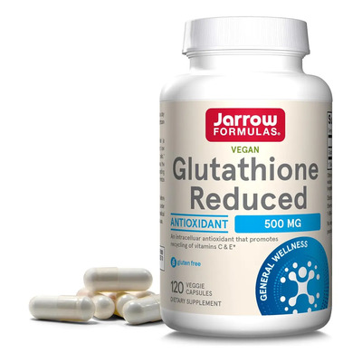 Jarrow Glutatión Reducido Calidad Premum, 500 Mg, 120 Cápsulas Vegetales, Ayuda A Reforzar La Regeneración De Los Niveles De Vitaminas C Y E En El Cuerpo A Su Forma Antioxidante Reducida | Envío gratis