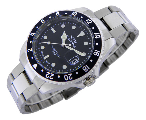 Reloj Montreal Hombre Ml1605 Malla De Acero Agujas Luminosas