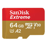 Cartão Microsdxc 64gb Sandisk Extreme 170mb/s V30 U3 A2