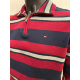Sweater 1/4 Zip Tommy Hilfiger Striped Talle Medium