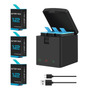 3pzs Kit De Baterías + Cargador Para Gopro Cámaras Hero 9-12