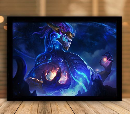 Quadro  League Of Legends Lol Aurelion Sol Moldura 43x33cm 