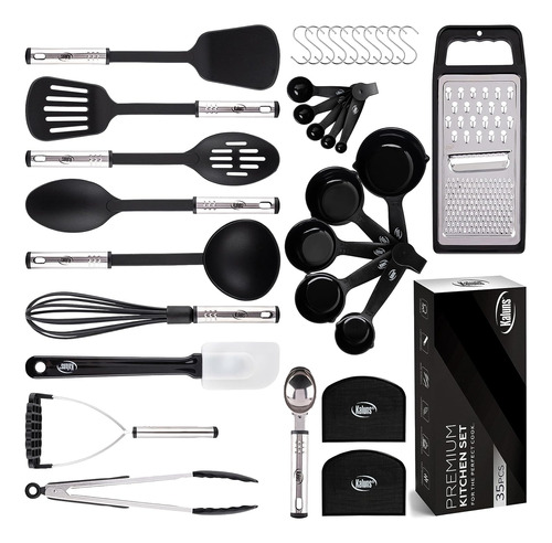 Set De Utensilios Kaluns, Nylon Y Acero Inox, X 24 Piezas