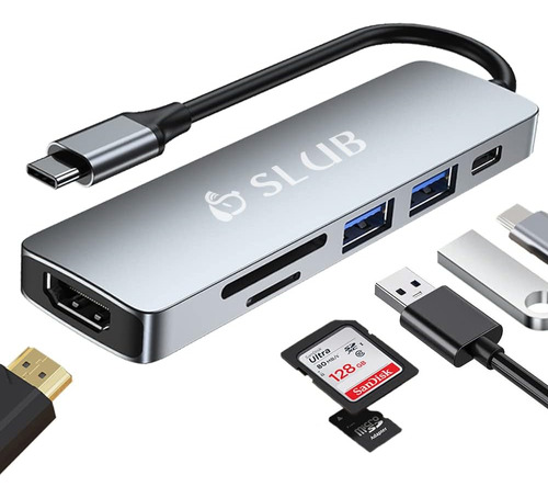 Hub Usb C A Hdmi + 7 Puertos Usb Lector Sd Y Micro Sd