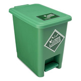 Caneca De Reciclaje Plástica Papelera Con Pedal 8 Lts Color Verde