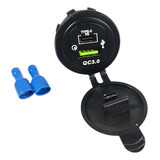 Cargador Usb, Tipo C Doble Salida Coche,moto,camion, Luz Led