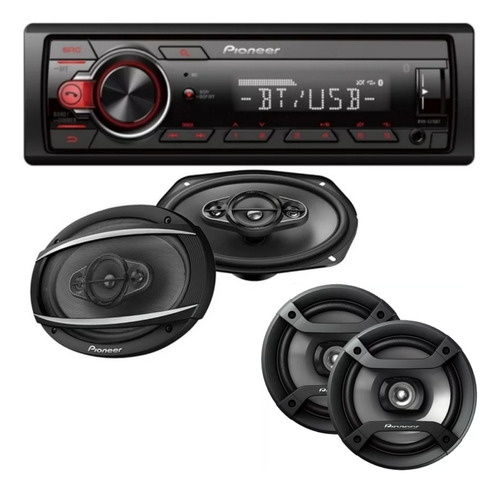 Paquete Autoestereo Pioneer Mvh-s215bt + Bocinas 6.5 + 6x9 