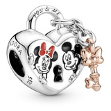 Charm Candado Con Mickey Mouse Y Minnie Mouse De Disney