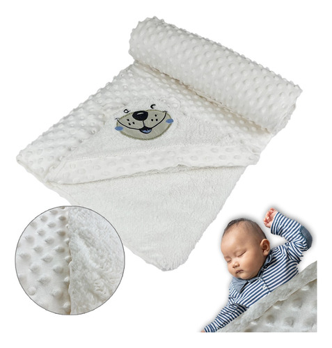 Cobija Termica Cobertor Ovejero Doble Faz Para Bebe Beige