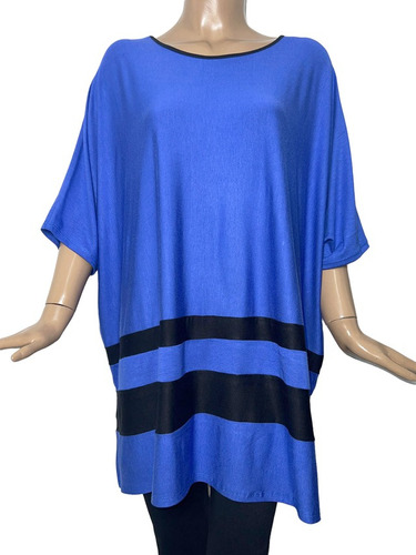 Remera Maxi Remeron Raya Combinado Oversized Talle Especial