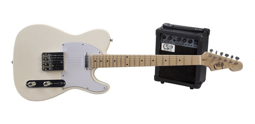 Pack Guitarra Telecaster Y Amplificador Creep Completo Cream