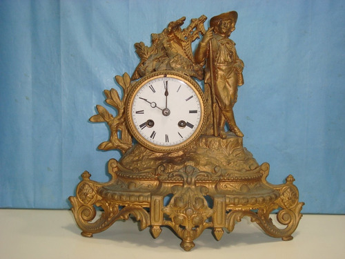 Antiguo Reloj Frances Mesa Chimenea Cazador  Soneria 1880