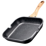 Plancha 28 Cm Antiadherente Aluminio Fundido Grill - Cukin Color Negro