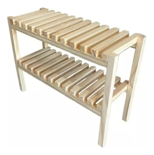 Mueble Organizador De Madera - 2 Estantes - Apilable