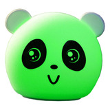 Lampara Velador Led 7 Colores Silicona Panda Recargable Usb