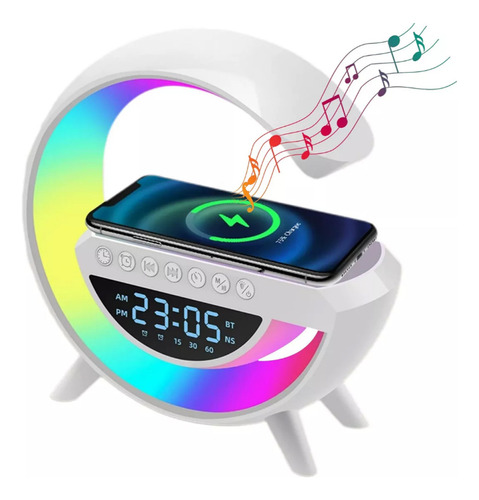 Parlante Inalámbrico Bluetooth Con Alarma Luz Multicolor