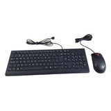 Kit Teclado E Mouse Lenovo - Usb - Preto 