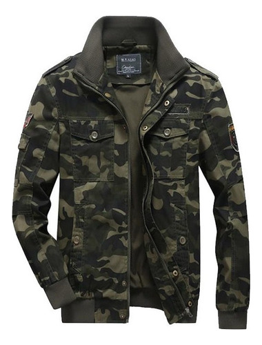 B Chaqueta De Camuflaje Estilo Militar Americano For Hombre