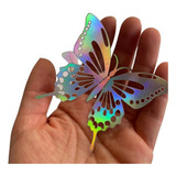 Mariposas 3d Troqueladas Plateado O Dorado Con Adhesivo X 48