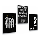 Quadros Decorativos Do Santos Futebol Sala Quarto Kit 3 Pçs