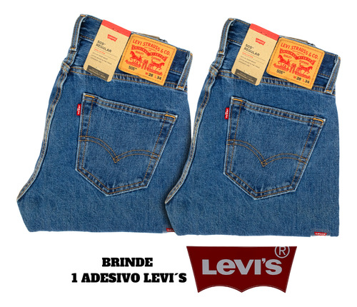 2 Calças Jeans Levis 505 + Brinde Loja Autorizada Original