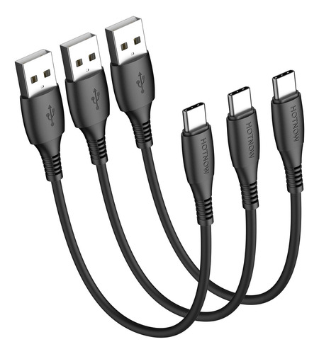 Cable Usb C Corto De 1 Pie, Paquete De 3, Cable De Carga Ráp