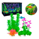 14 Plantas Artificiales Decoración Acuario Pecera Peces