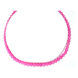 Set: Collar Pulsera Y Aretes Jade Rosa / Fuerte  6 Mm