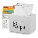 Drastar Caja De Recetas, Organizador De Recetas De Madera, C