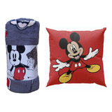 Pack Manta Coral 127x152 + Cojin 40x40 Mickey Movie Gray