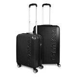 Pack 2 Maletas Rome S Cabina 10kg + Mediana 18kg Negra Calvi